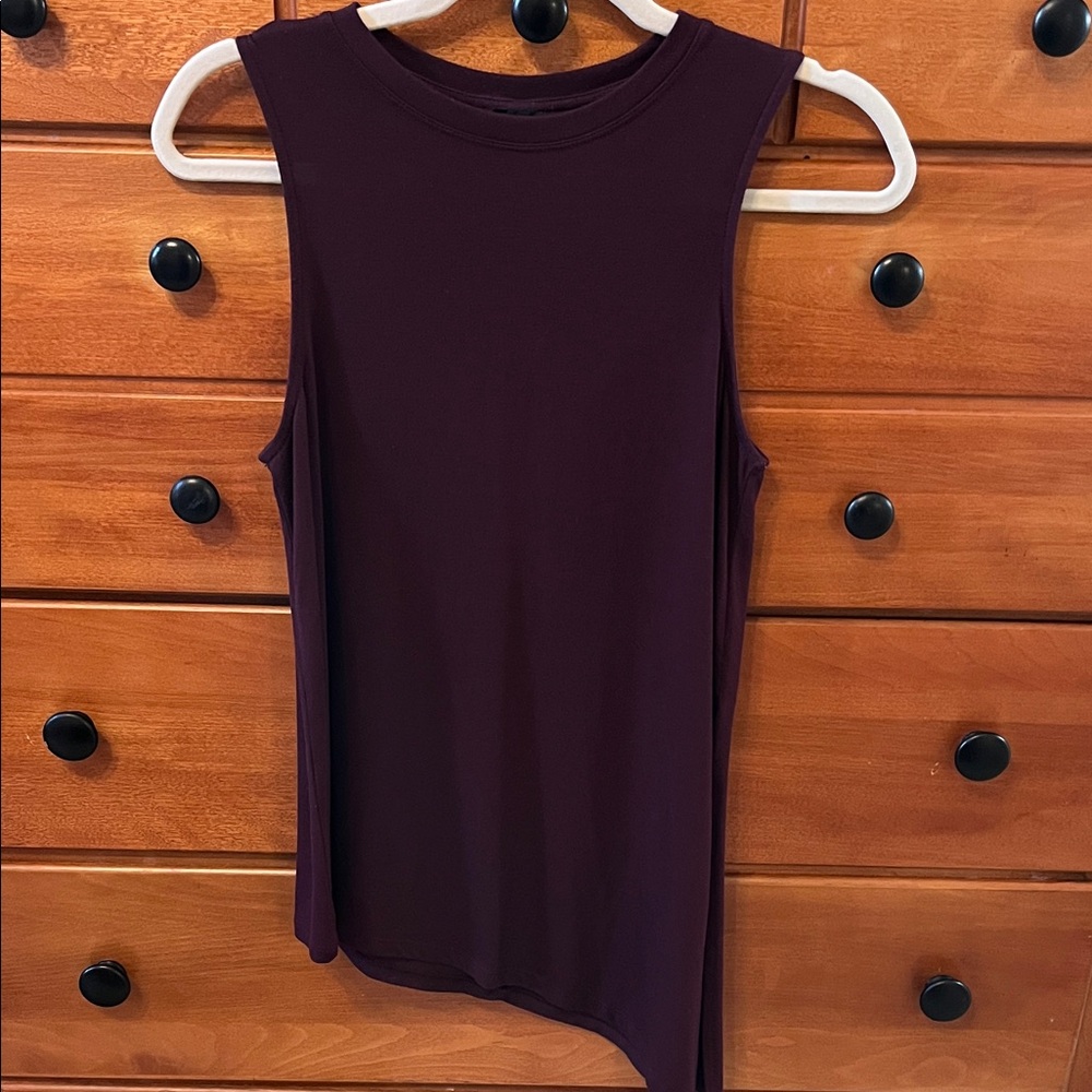 Athleta Sleeveless Asymmetrical Dark Burgundy Top